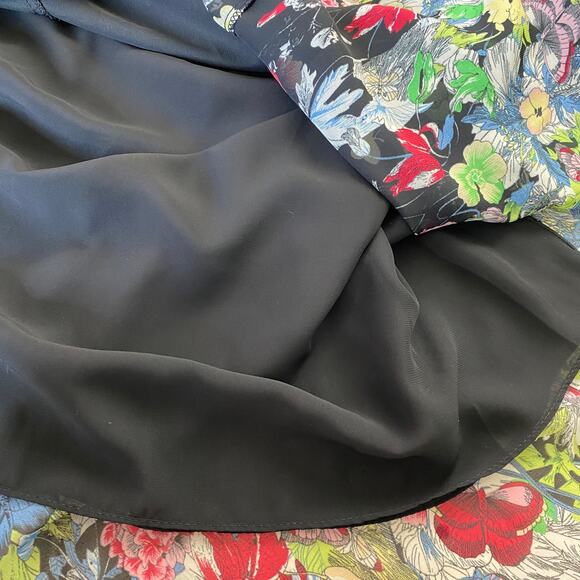 Floryday Whimsical Floral Butterfly Midi Dress XS Black Sleeveless Cottagecore - Picture 6 of 10